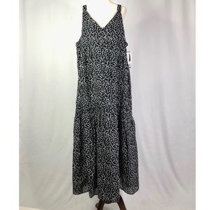 NWT. Joie caviar floral print black white maxi dress xl